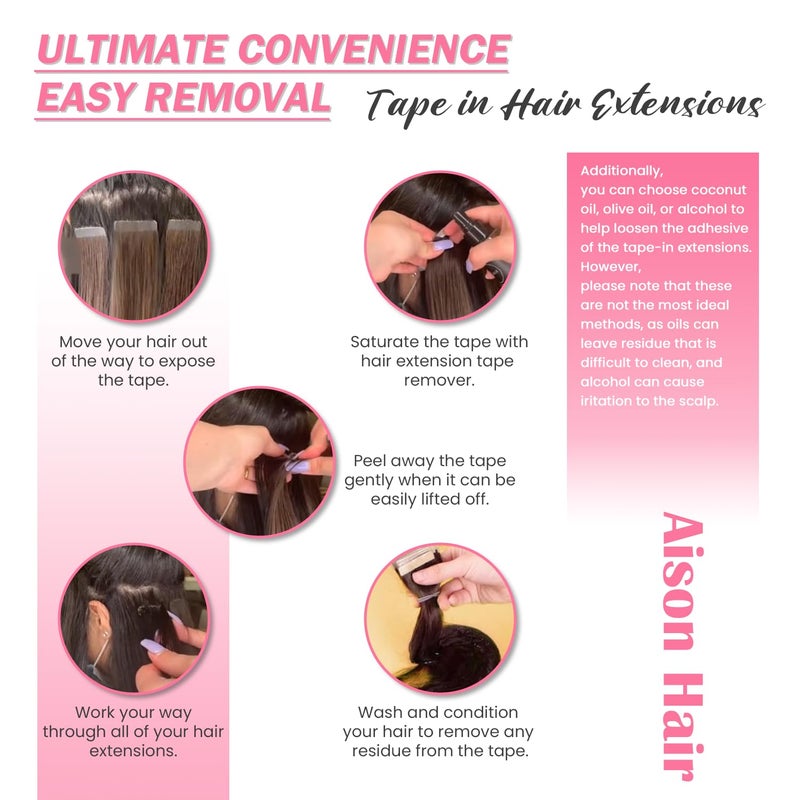 Aison Jet Black Tape in Hair Extensions Human Hair 16 Inch 30G Black Invisible Tape in Extensions for Women 20 Pcs/Package - Image 5